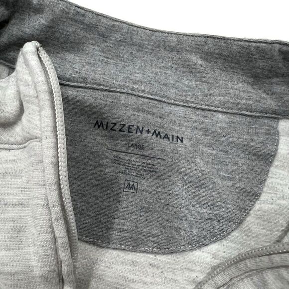 Mizzen + Main Gray Heather Quarter Zip Sweater L - Picture 2 of 5